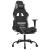 Scaun gaming cu masaj/suport picioare, negru/gri deschis textil GartenMobel Dekor