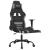 Scaun gaming cu masaj/suport picioare, negru/gri deschis textil GartenMobel Dekor