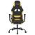 Scaun de gaming cu masaj/suport picioare, negru/galben, textil GartenMobel Dekor
