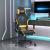 Scaun de gaming cu masaj/suport picioare, negru/galben, textil GartenMobel Dekor