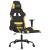 Scaun de gaming cu masaj/suport picioare, negru/galben, textil GartenMobel Dekor