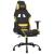 Scaun de gaming cu masaj/suport picioare, negru/galben, textil GartenMobel Dekor