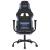 Scaun de gaming cu masaj/suport picioare, negru/albastru textil GartenMobel Dekor
