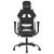 Scaun de gaming cu masaj/suport picioare, negru și alb, textil GartenMobel Dekor