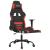 Scaun de gaming cu masaj/suport picioare, negru și roșu, textil GartenMobel Dekor
