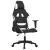 Scaun de gaming cu masaj, negru și alb, material textil GartenMobel Dekor