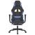 Scaun de gaming cu masaj/suport picioare, negru/albastru textil GartenMobel Dekor