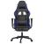 Scaun de gaming masaj/suport picioare negru/albastru piele eco GartenMobel Dekor