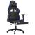 Scaun de gaming masaj/suport picioare negru/albastru piele eco GartenMobel Dekor
