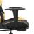Scaun de gaming cu masaj/suport picioare negru/auriu piele eco GartenMobel Dekor