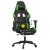 Scaun gaming de masaj/suport picioare, negru/verde, piele eco GartenMobel Dekor