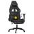 Scaun de gaming cu masaj/suport picioare, negru/gri, piele eco GartenMobel Dekor
