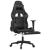 Scaun de gaming cu masaj/suport picioare, negru/gri, piele eco GartenMobel Dekor