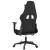 Scaun de gaming cu masaj/suport picioare, negru/gri, piele eco GartenMobel Dekor