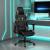 Scaun de gaming cu masaj/suport picioare, negru/gri, piele eco GartenMobel Dekor