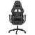 Scaun de gaming cu masaj/suport picioare, negru/gri, piele eco GartenMobel Dekor