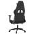 Scaun de gaming masaj/suport picioare alb/negru piele eco GartenMobel Dekor