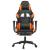 Scaun gaming masaj/suport picioare, negru/portocaliu, piele eco GartenMobel Dekor