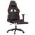 Scaun de gaming masaj/suport picioare negru/roșu vin piele eco GartenMobel Dekor
