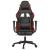 Scaun de gaming masaj/suport picioare negru/roșu vin piele eco GartenMobel Dekor