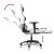 Scaun de gaming masaj/suport picioare alb/negru piele eco GartenMobel Dekor