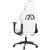 Scaun de gaming masaj/suport picioare alb/negru piele eco GartenMobel Dekor