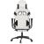 Scaun de gaming masaj/suport picioare alb/negru piele eco GartenMobel Dekor
