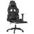 Scaun de gaming masaj/suport picioare negru/Camuflaj piele eco GartenMobel Dekor