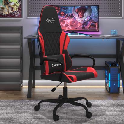 Scaun de gaming de masaj, negru și roșu, piele ecologică GartenMobel Dekor