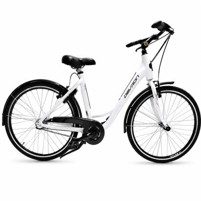 Bicicletă de oraș DHS 26010, 26 inch, cadru M, alb, 3 viteze