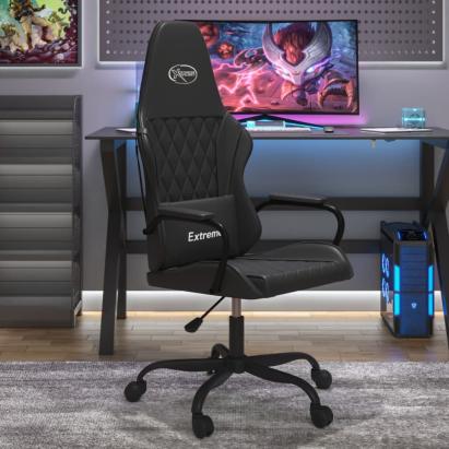 Scaun de gaming de masaj, negru, piele ecologică GartenMobel Dekor
