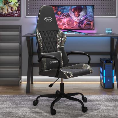 Scaun de gaming de masaj, negru și camuflaj, piele ecologică GartenMobel Dekor