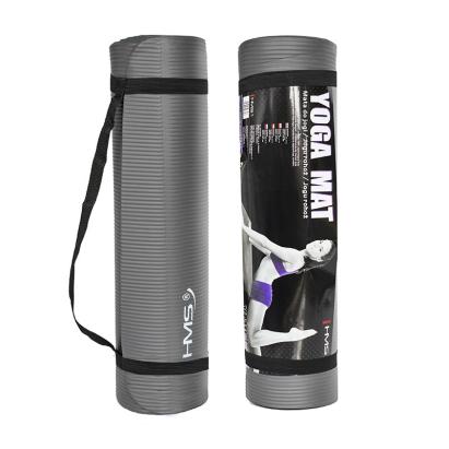 Saltea yoga HMS YM03 gri, 10 mm, NBR, cu curele pentru transport