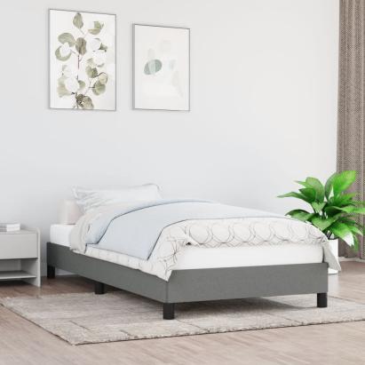 Cadru de pat fără saltea, gri închis, 90x200 cm, textil GartenMobel Dekor