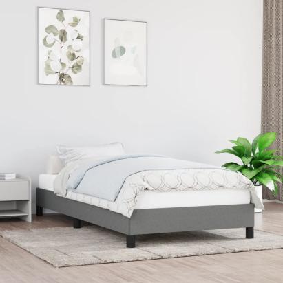 Cadru de pat fără saltea, gri închis, 100x200 cm, textil GartenMobel Dekor