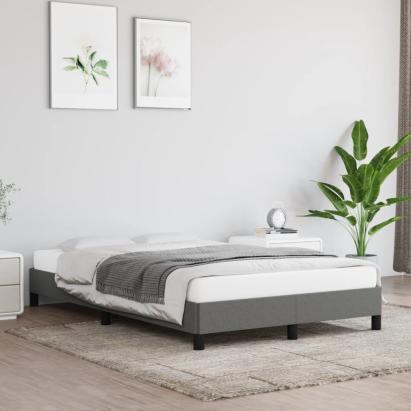 Cadru de pat fără saltea, gri închis, 120x200 cm, textil GartenMobel Dekor