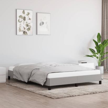 Cadru de pat fără saltea, gri deschis, 140x190 cm, textil GartenMobel Dekor