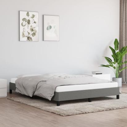 Cadru de pat fără saltea, gri închis, 140x190 cm, textil GartenMobel Dekor