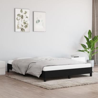 Cadru de pat fără saltea, negru, 140x190 cm, textil GartenMobel Dekor