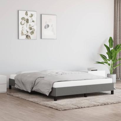 Cadru de pat fără saltea, gri închis, 140x200 cm, textil GartenMobel Dekor