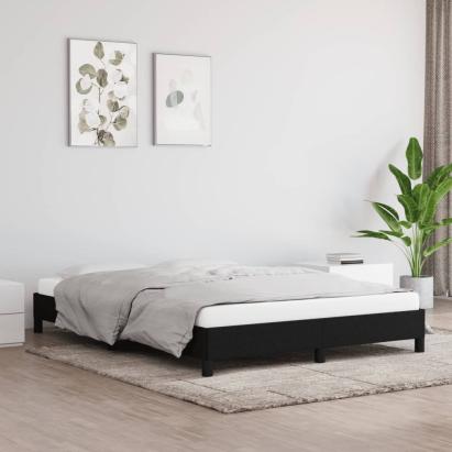Cadru de pat fără saltea, negru, 140x200 cm, textil GartenMobel Dekor