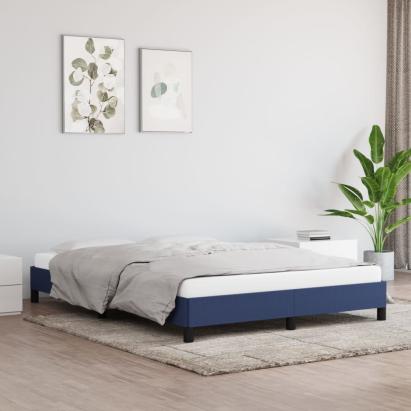Cadru de pat fără saltea, albastru, 140x200 cm, textil GartenMobel Dekor