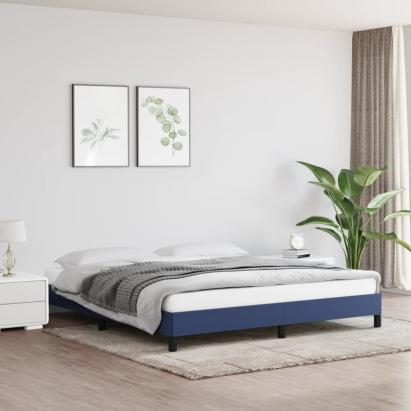 Cadru de pat fără saltea, albastru, 160x200 cm, textil GartenMobel Dekor