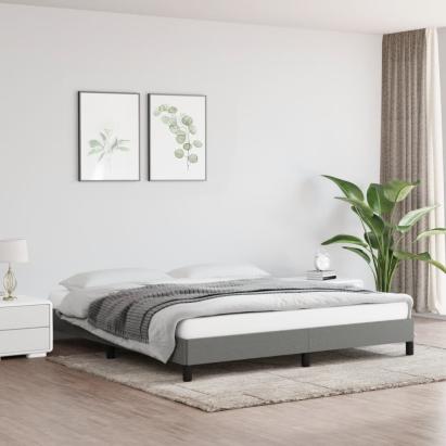Cadru de pat fără saltea, gri închis, 180x200 cm, textil GartenMobel Dekor