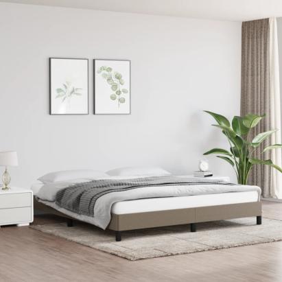 Cadru de pat fără saltea, gri taupe, 180x200 cm, textil GartenMobel Dekor