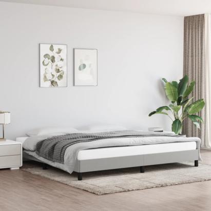 Cadru de pat fără saltea, gri deschis, 200x200 cm, textil GartenMobel Dekor