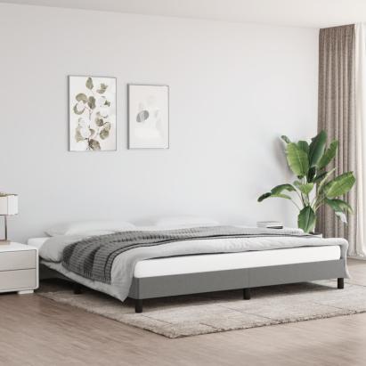 Cadru de pat fără saltea, gri închis, 200x200 cm, textil GartenMobel Dekor