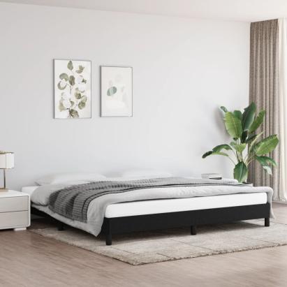 Cadru de pat fără saltea, negru, 200x200 cm, textil GartenMobel Dekor