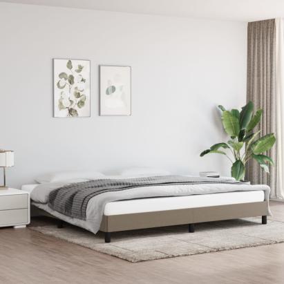 Cadru de pat fără saltea, gri taupe, 200x200 cm, textil GartenMobel Dekor