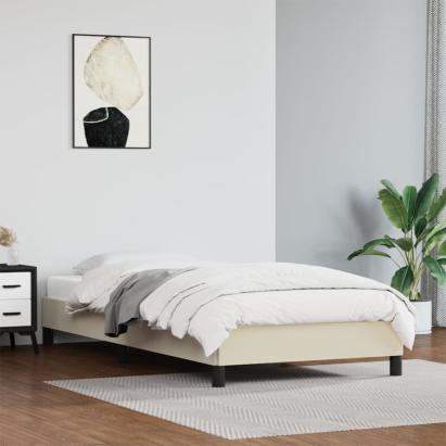 Cadru de pat, crem, 90x190 cm, piele ecologică GartenMobel Dekor